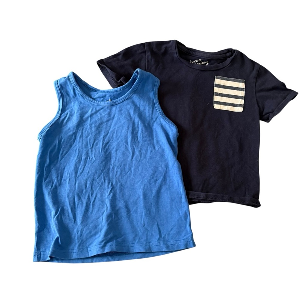 June & January Tank and Striped Pocket Tee Size 2T